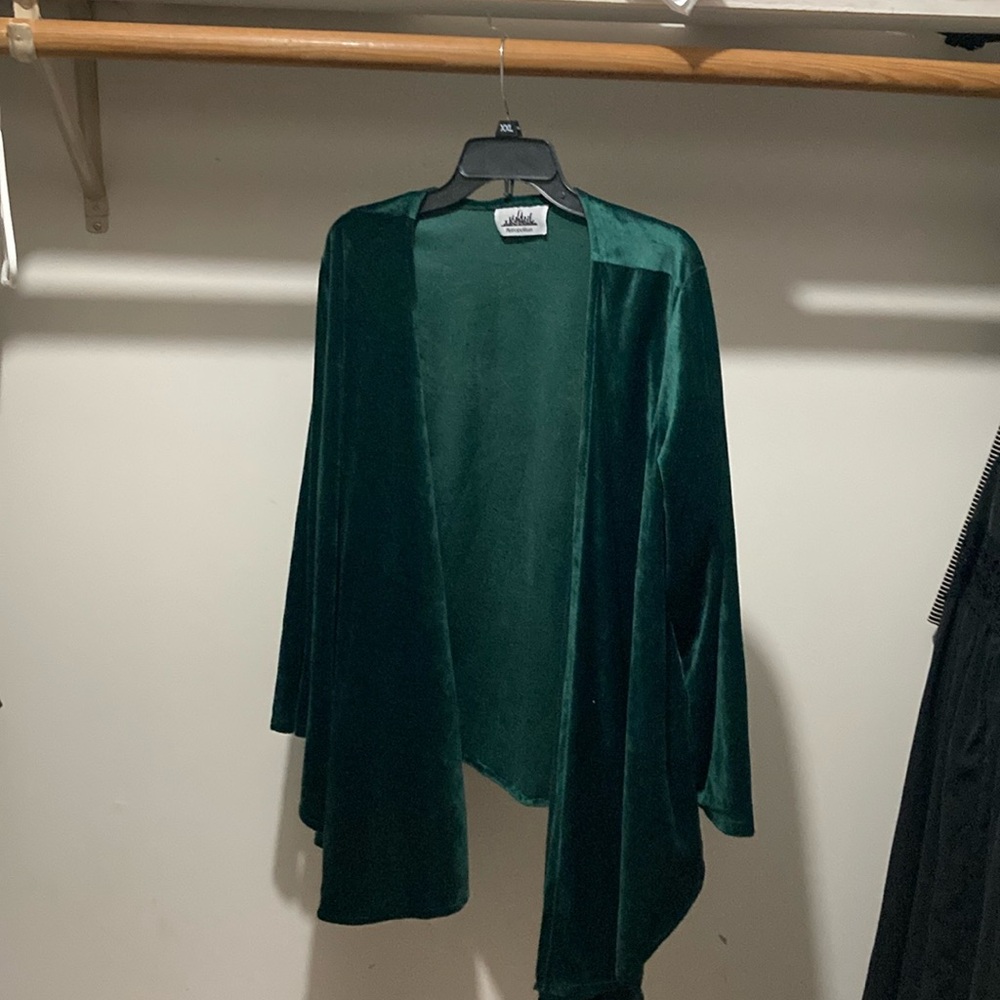 Green velour cardigan